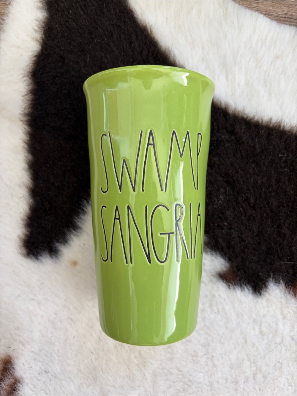 Rae Dunn Lime Green Swamp Sangria Ceramic Tumbler